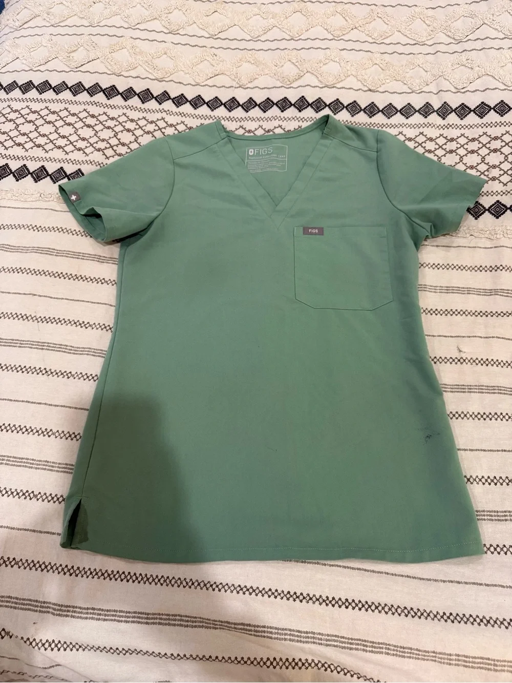 Figs Jade Green 1 Pocket Catrina Top- XXS - Picture 1 of 6